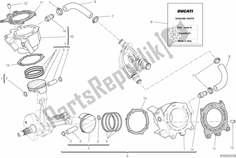 All parts for the Cylinders - Pistons of the Ducati Diavel FL 1200 2015